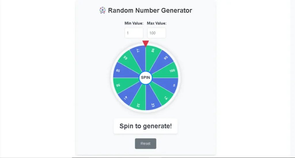 random number generator wheel